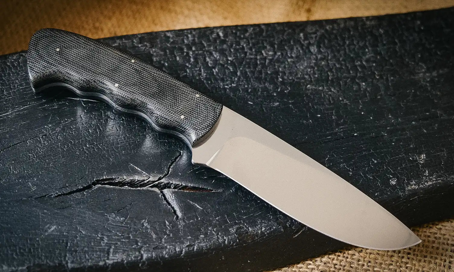 Arno Bernard Knives Hippo Burlap Canvas black