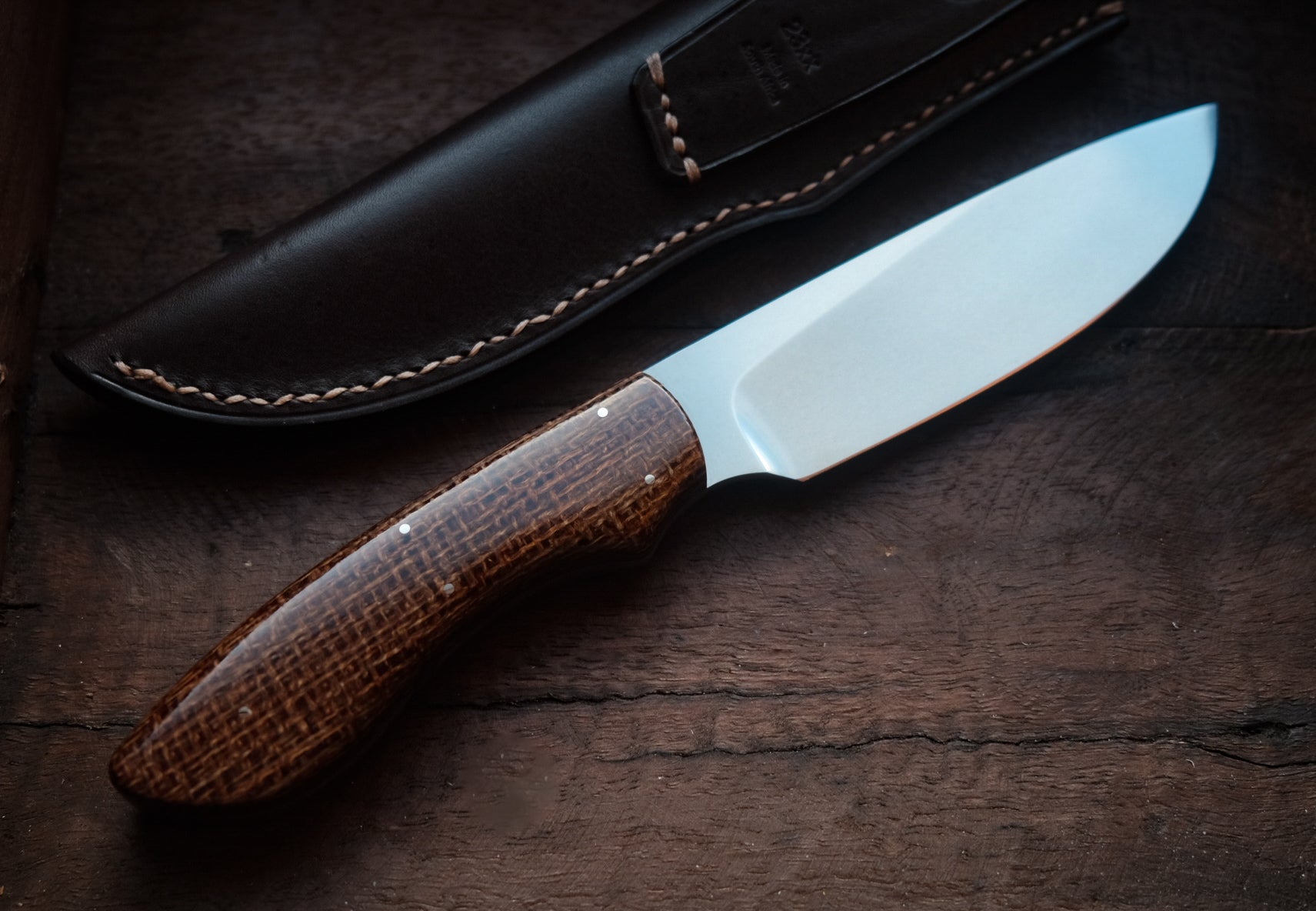 Arno Bernard Knives Lion Burlap Canvas