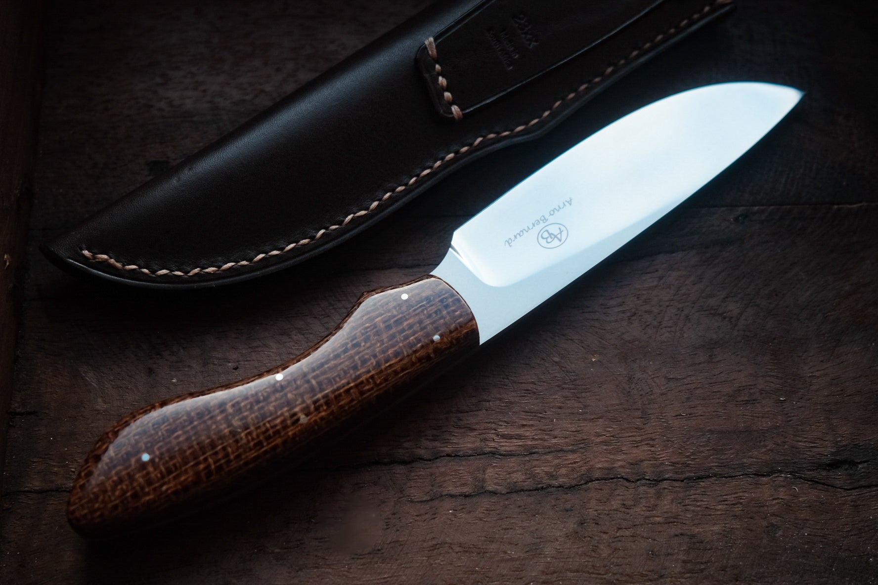 Arno Bernard Knives Lion Burlap Canvas