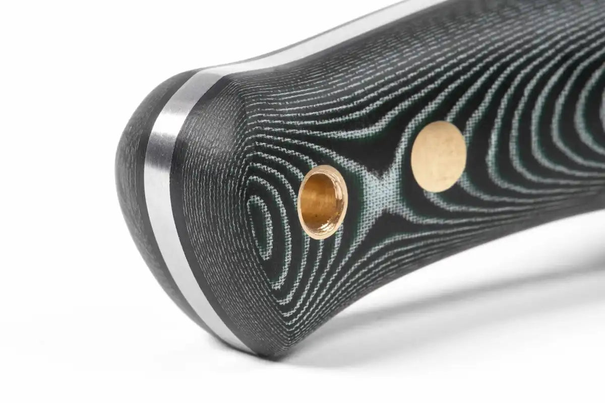 Casström No.10 SFK, grünes Micarta, Scandi, Lederscheide