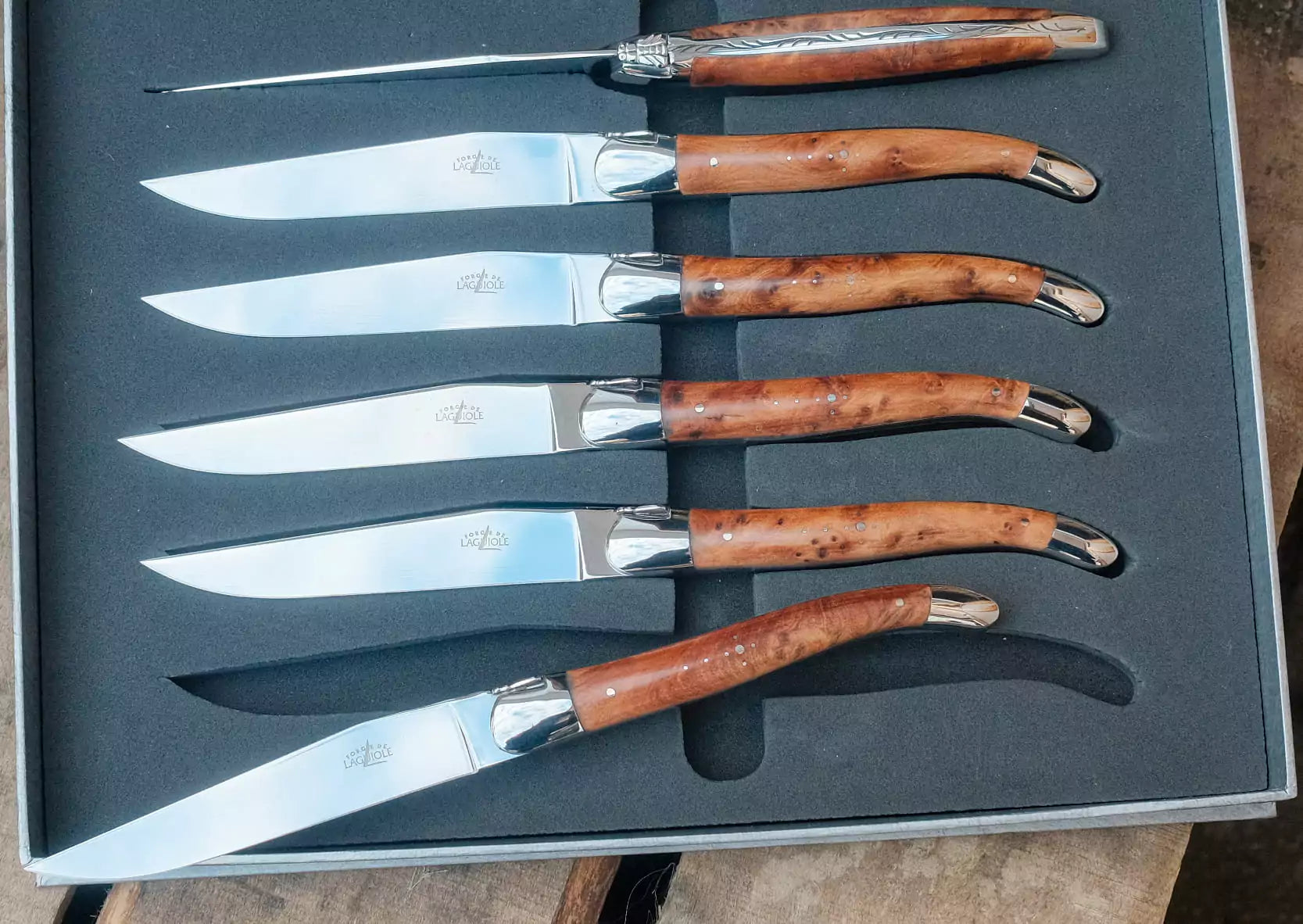 Forge De Laguiole Tafelmesser, Thuja, 6er Set