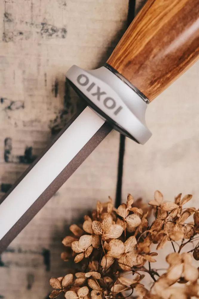 IOXIO Keramik-Wetzstab Duo Olivenholz F360/J800 + F1000/J3000