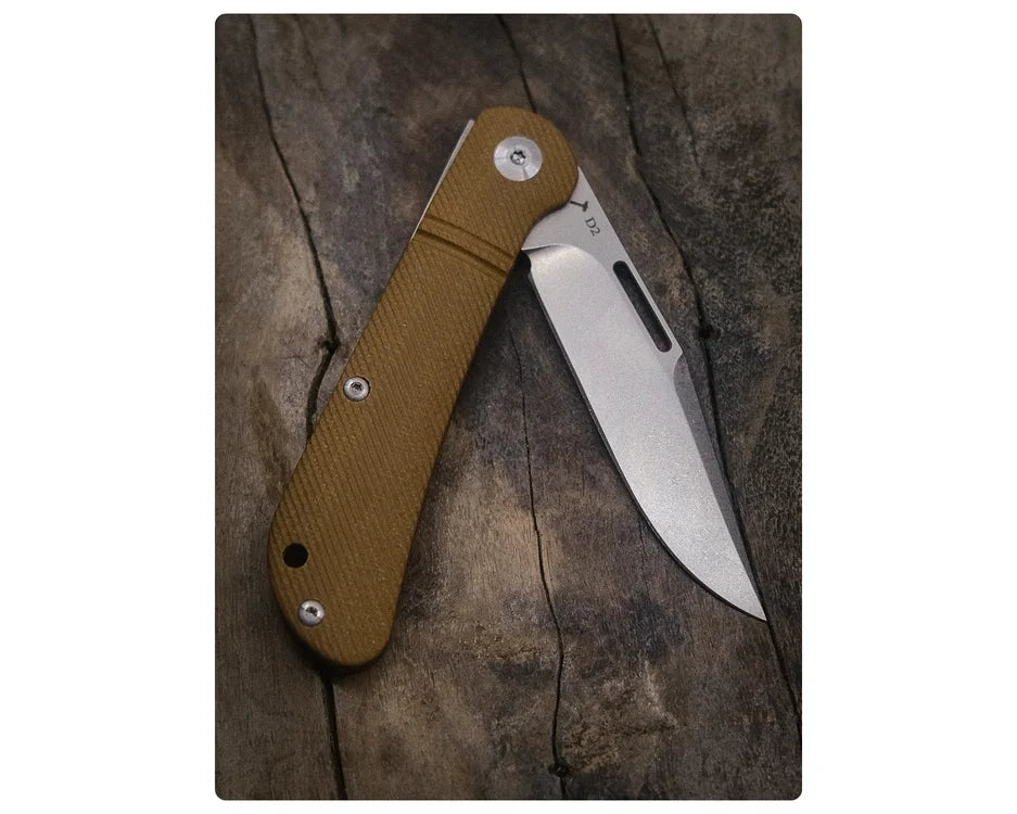 J.E. Made Lanny's Clip, G10 marron, couteau de poche slipjoint D2