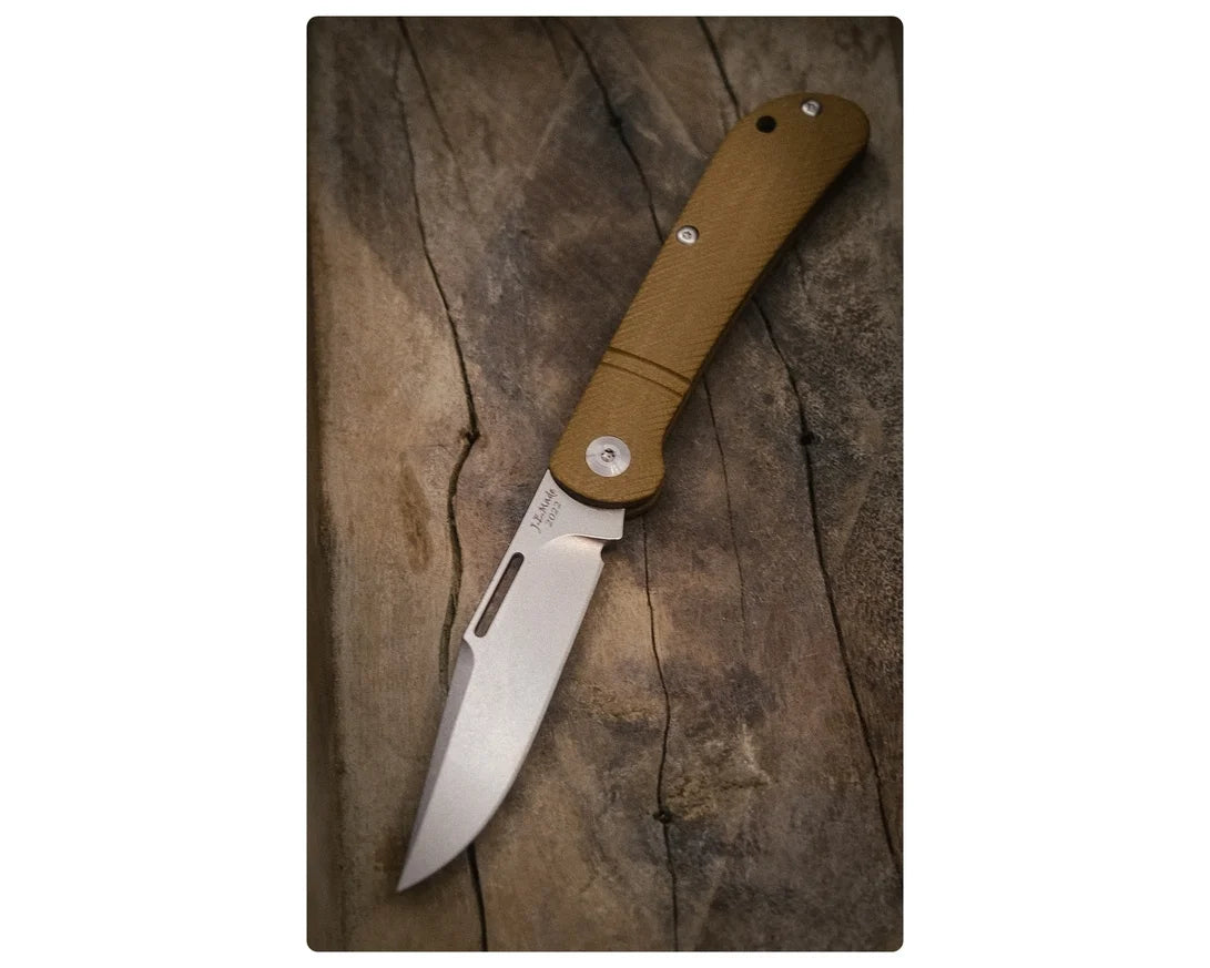 J.E. Made Lanny's Clip, G10 braun, D2 Slipjoint-Taschenmesser