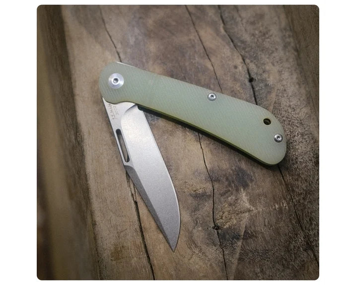J.E. Made Lanny's Clip, Jade G10, couteau de poche slipjoint D2