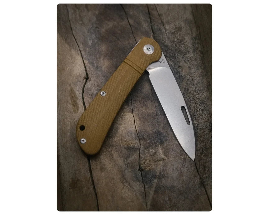J.E. Made Zulu, G10 marron, couteau de poche Slipjoint D2
