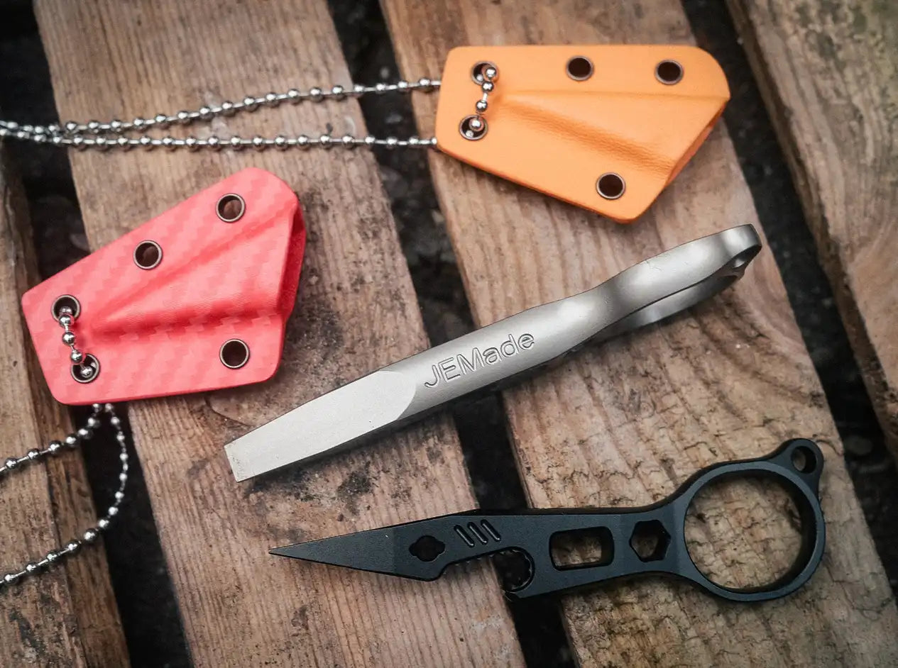 J.E. Made SharkIV Tool PVD mit roter oder oranger Kydex