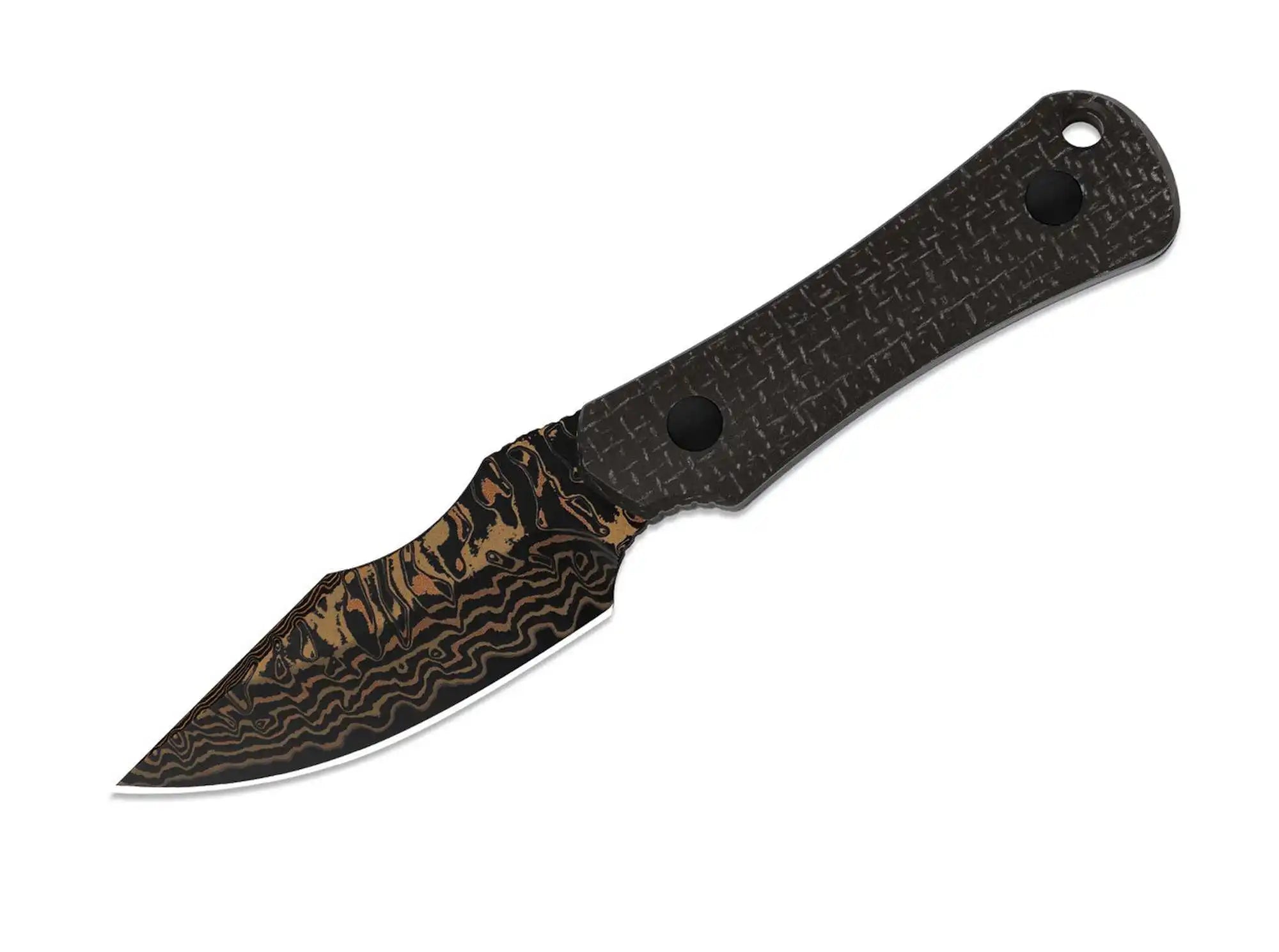 Kizer Bone Copper Damascus Black Micarta