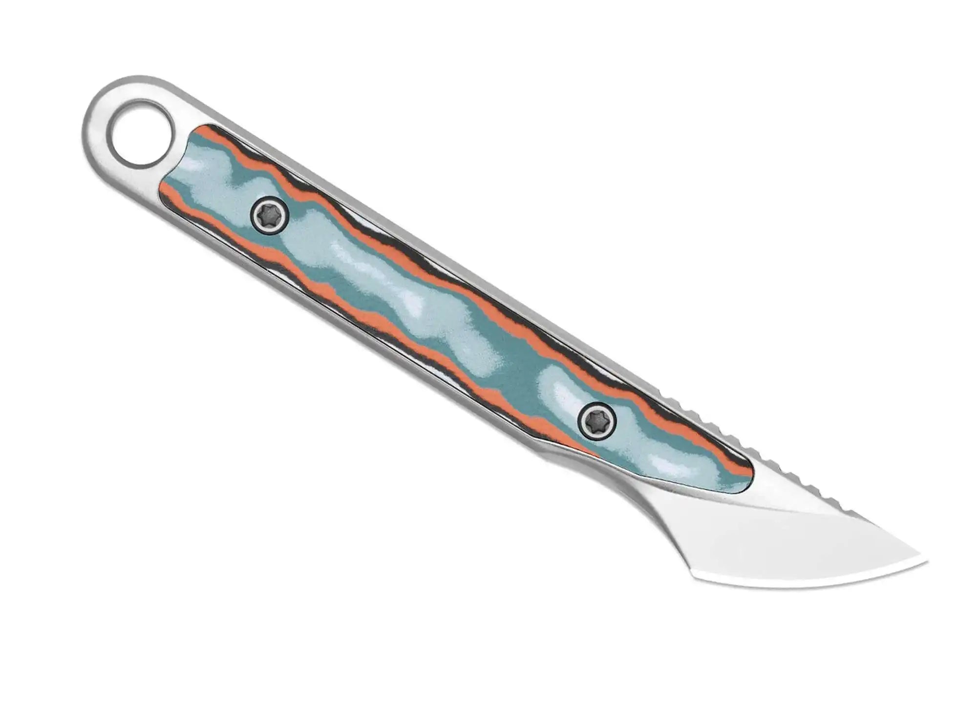 Kizer Cannoli AUS-10 Multicolor Vortex Pattern Micarta