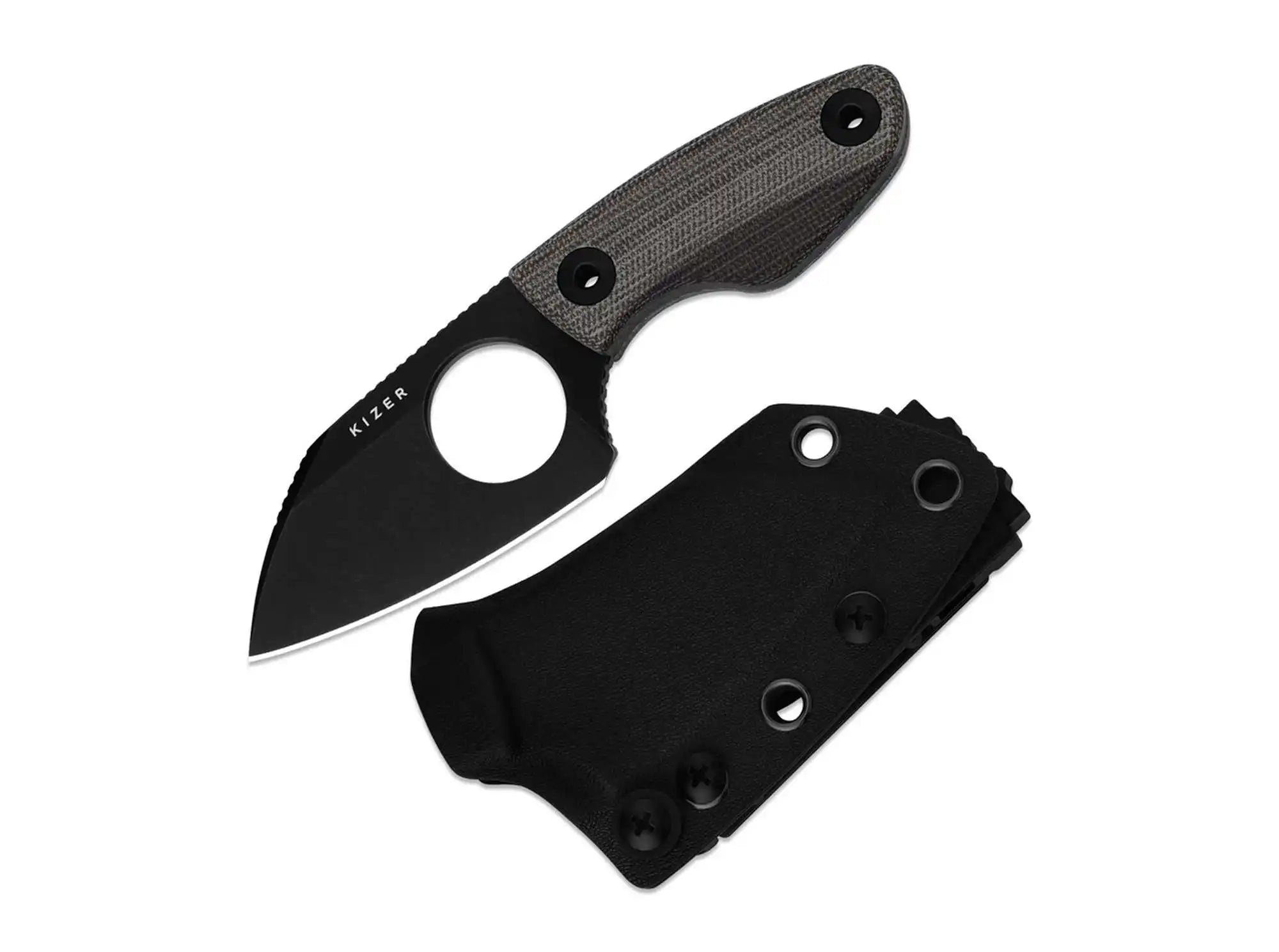 Kizer Nightjar AUS-10 Black Norplex UltreX Micarta PVD