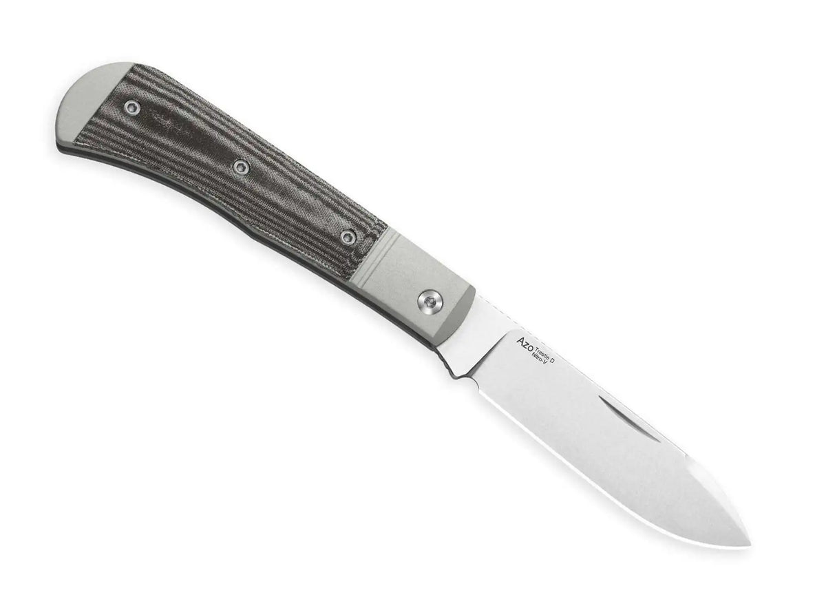 Kizer Trestle D Nitro-V Aluminum & Black Norplex UltreX Micarta