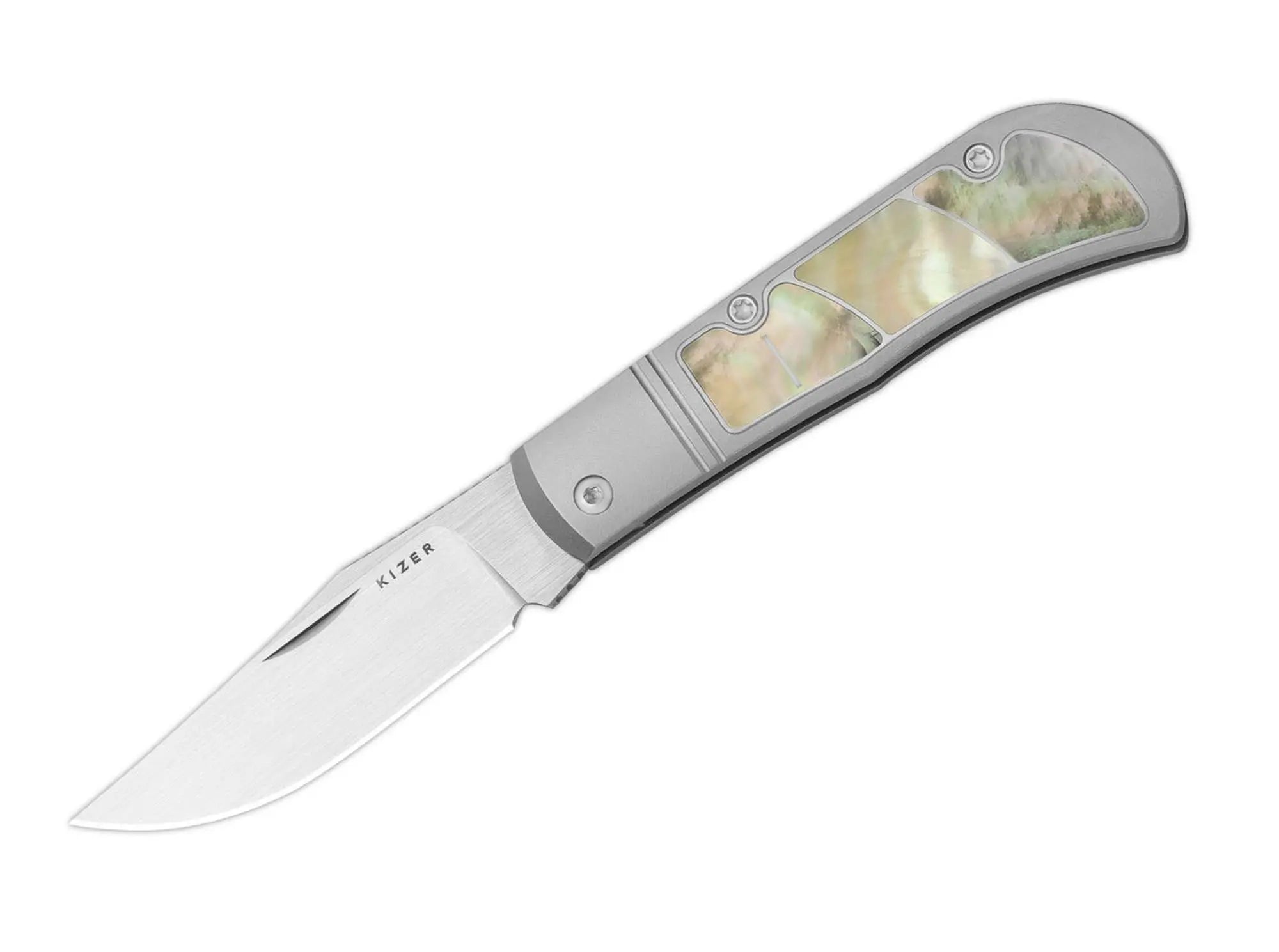Kizer Trestle S45VN Ti Mother of Pearl