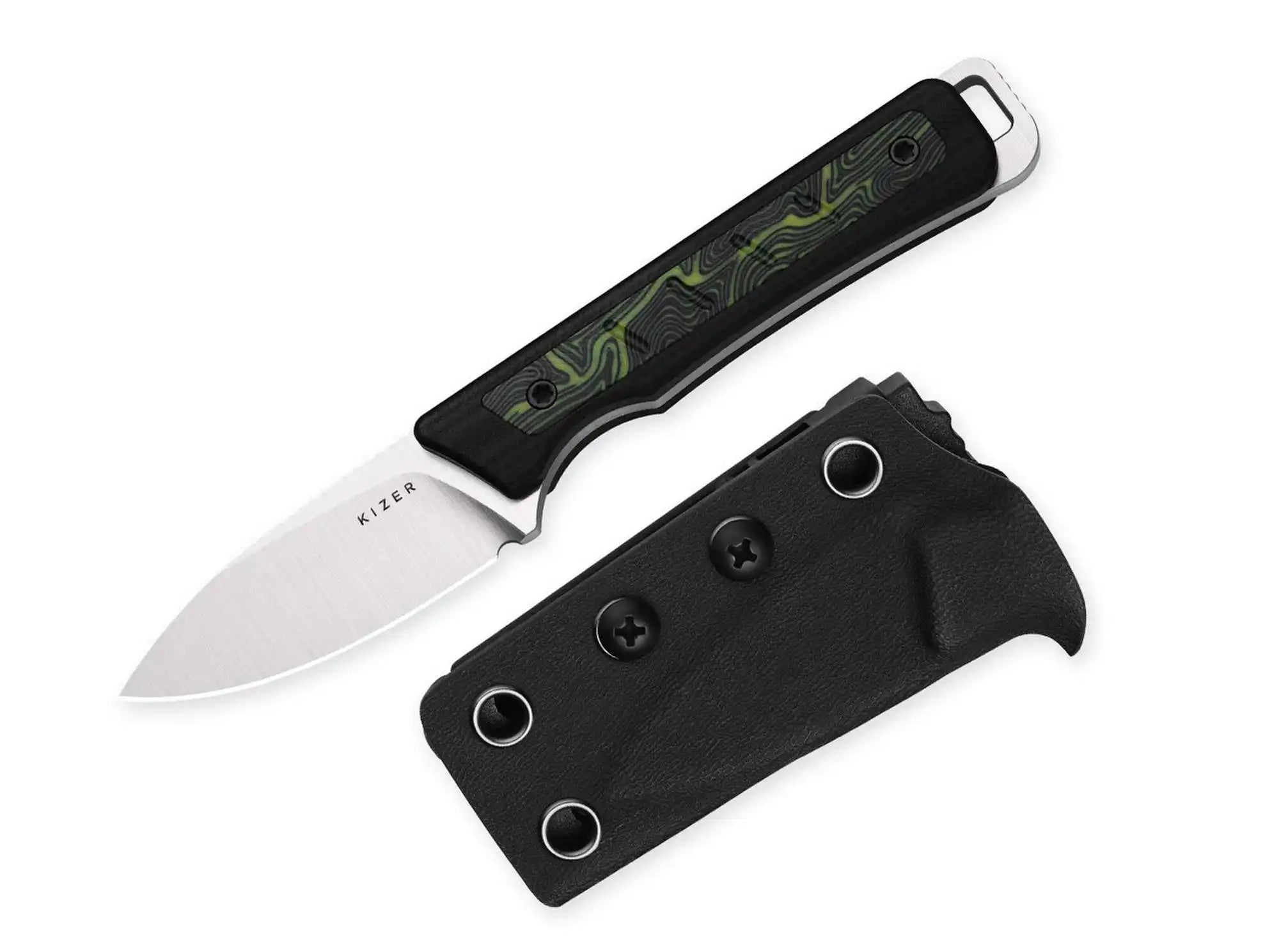 Kizer Whiskey Jack AEB-L Black & Green G10