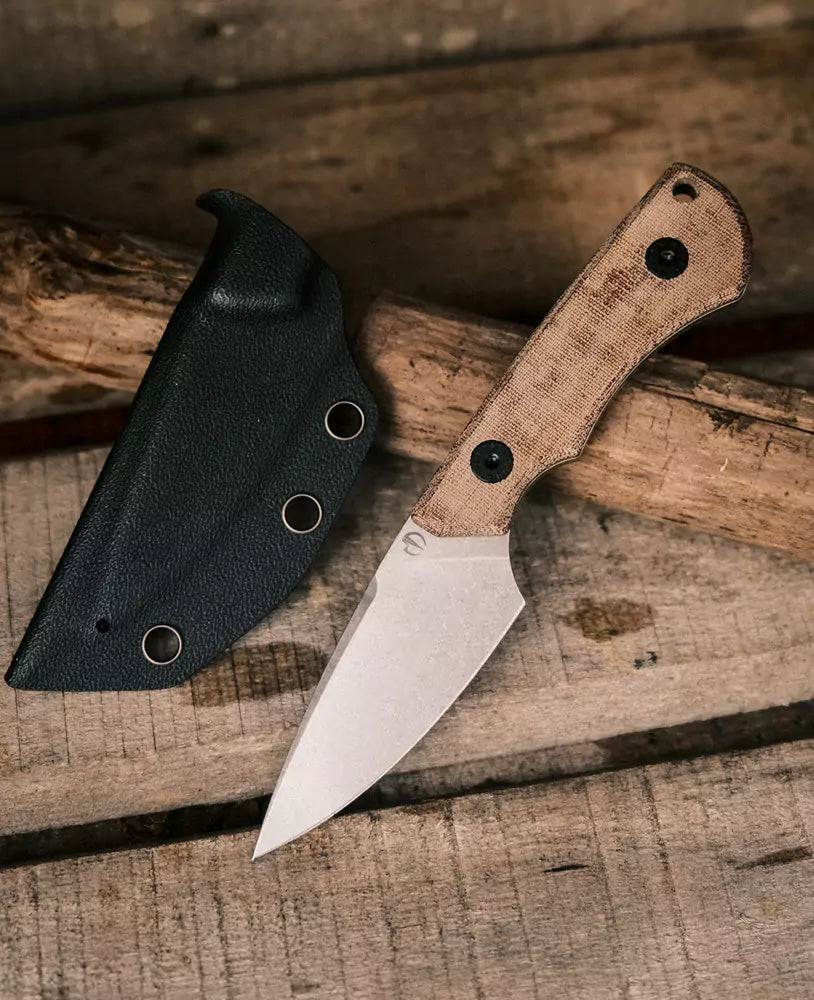 SK09 Micarta braun – 14C28 mit Kydex-Scheide