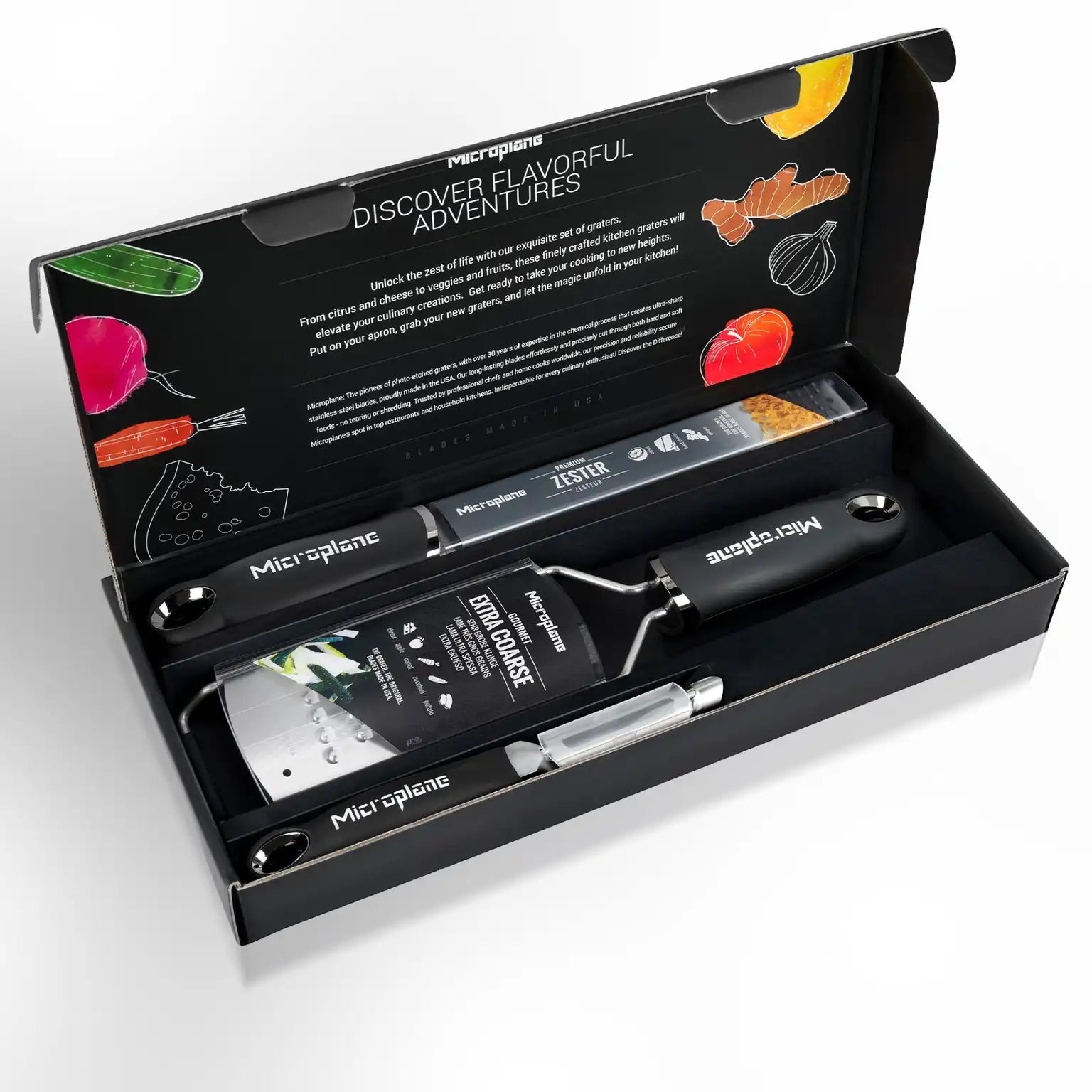 Microplane Gourmet Reiben-Set mit Schäler