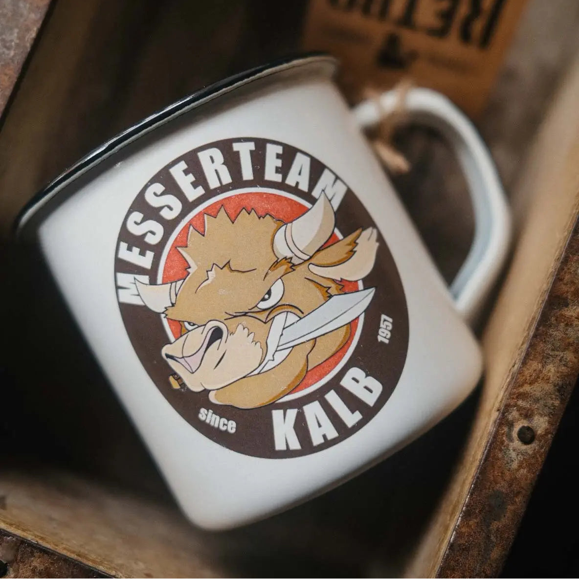 Retropot Classic Enamel Mug Mad Cow