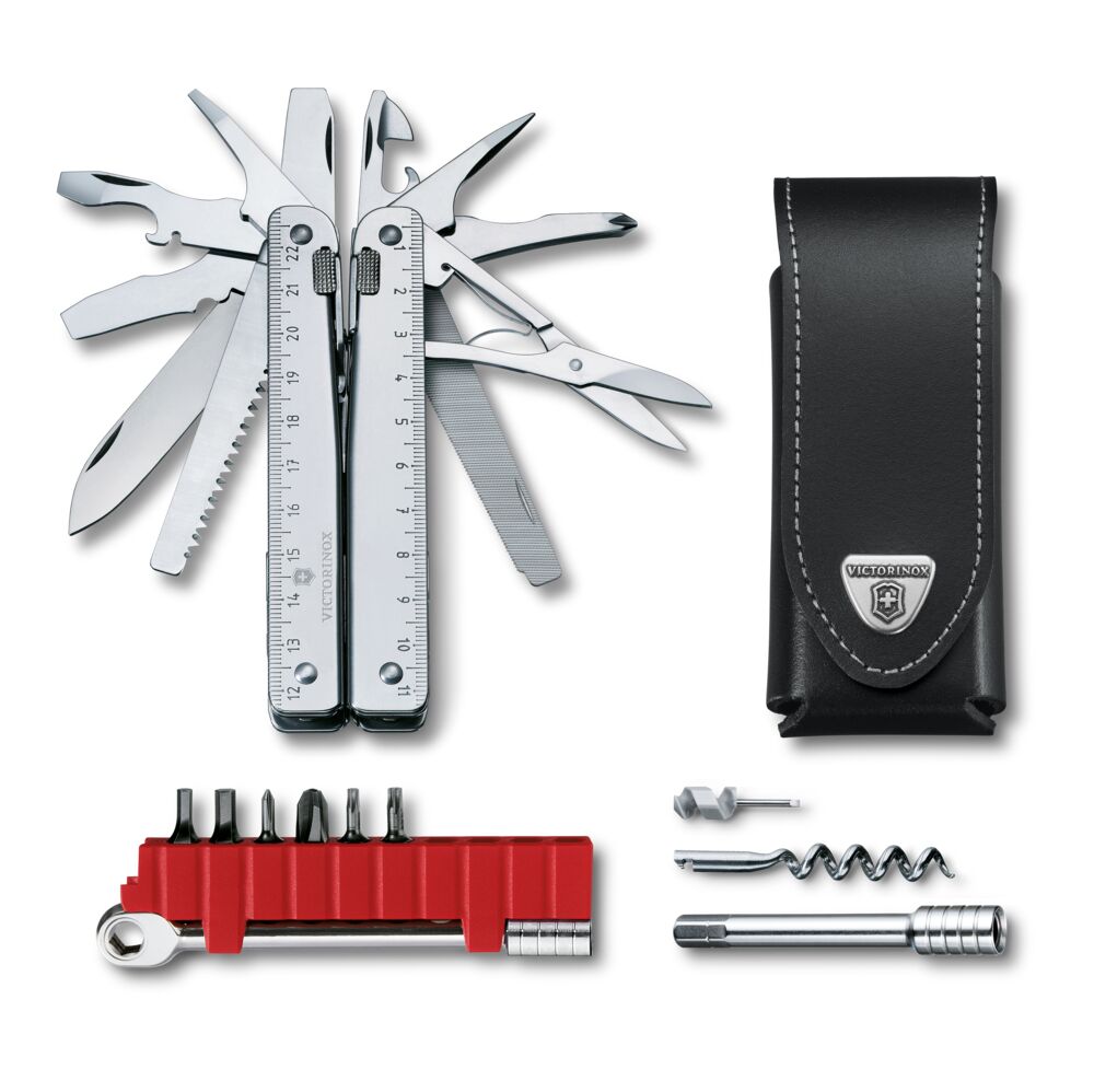 Victorinox Swiss Tool X Plus mit Ratsche und Leder-Etuit