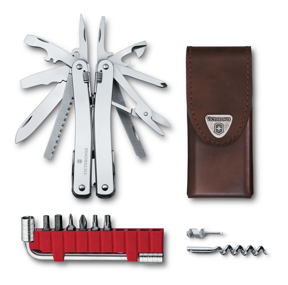 Victorinox Swiss Tool Spirit X Plus mit Bit-Schlüssel und Leder-Etuit