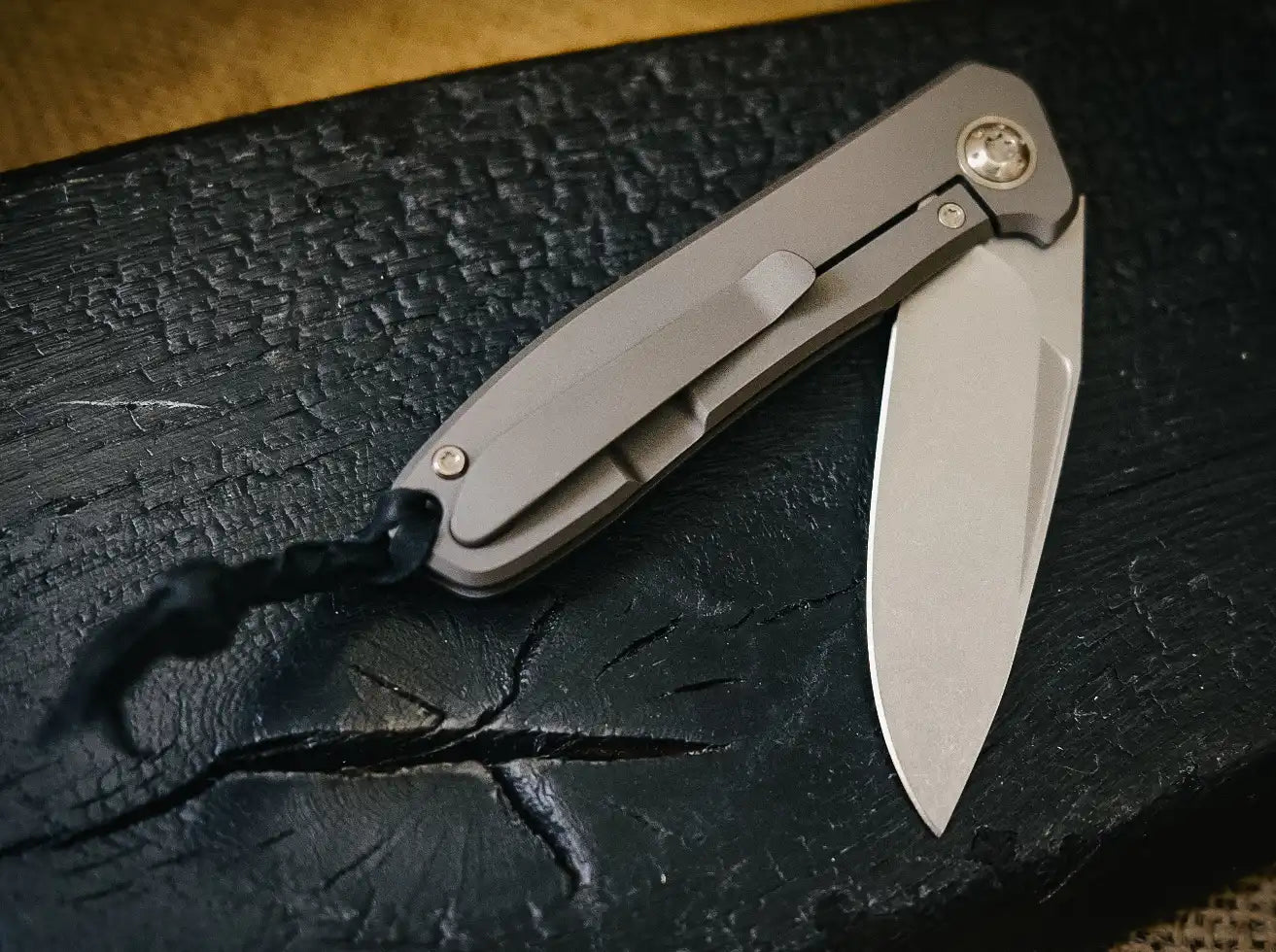 Arno Bernard Knives iMamba Solid Titanium (Non-Flipper, Washer, Fuller, Stonewashed)