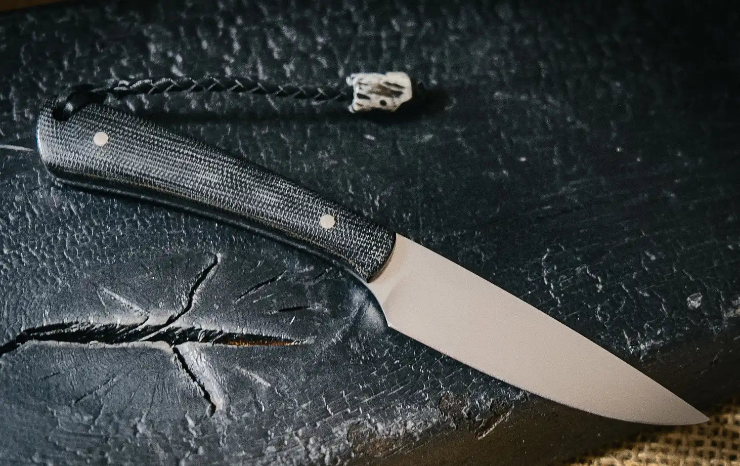 Arno Bernard Knives Fin & Fur Burlap Canvas Black