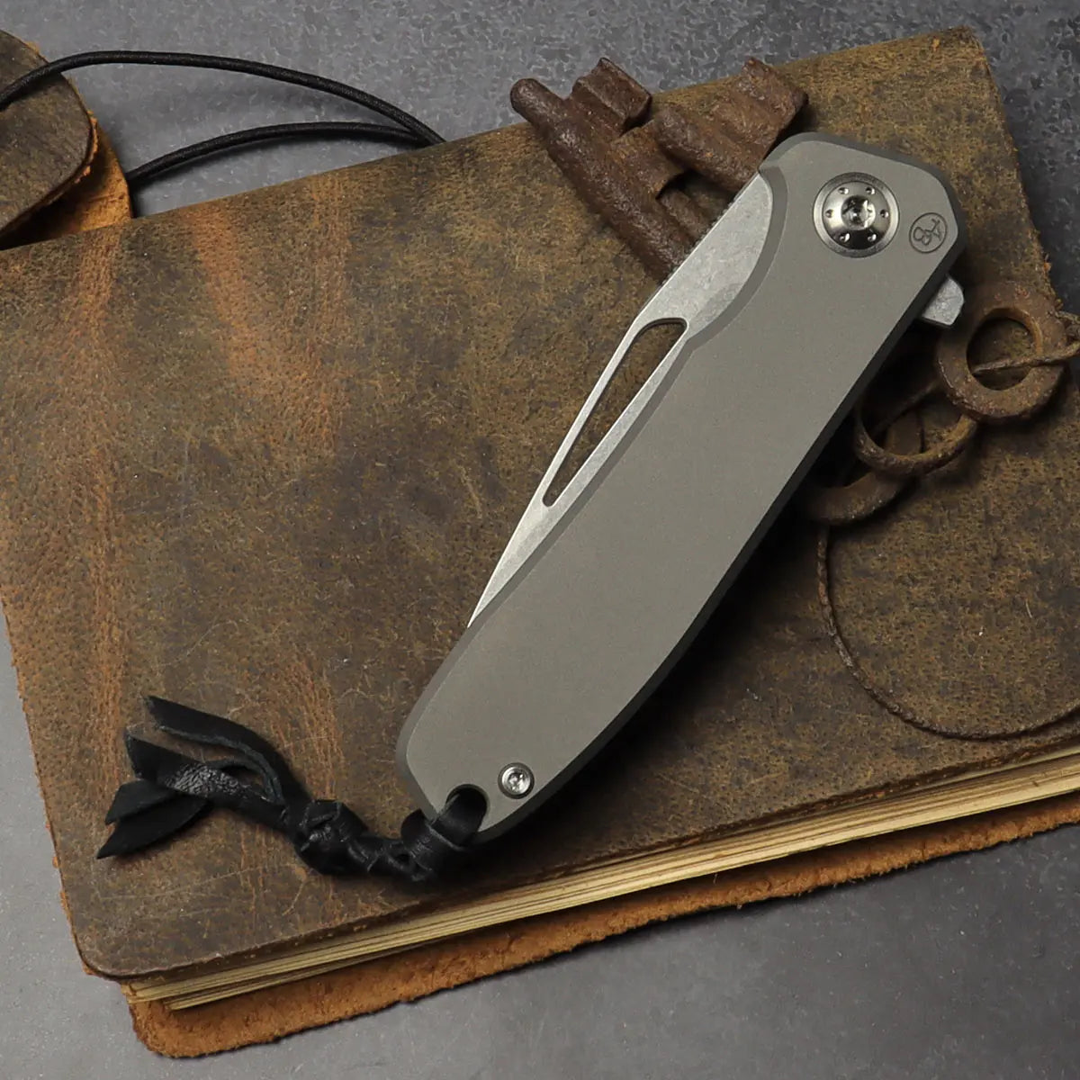 Arno Bernard Knives iMamba EDC Folder Titanium stonewashed skeletonized flipper