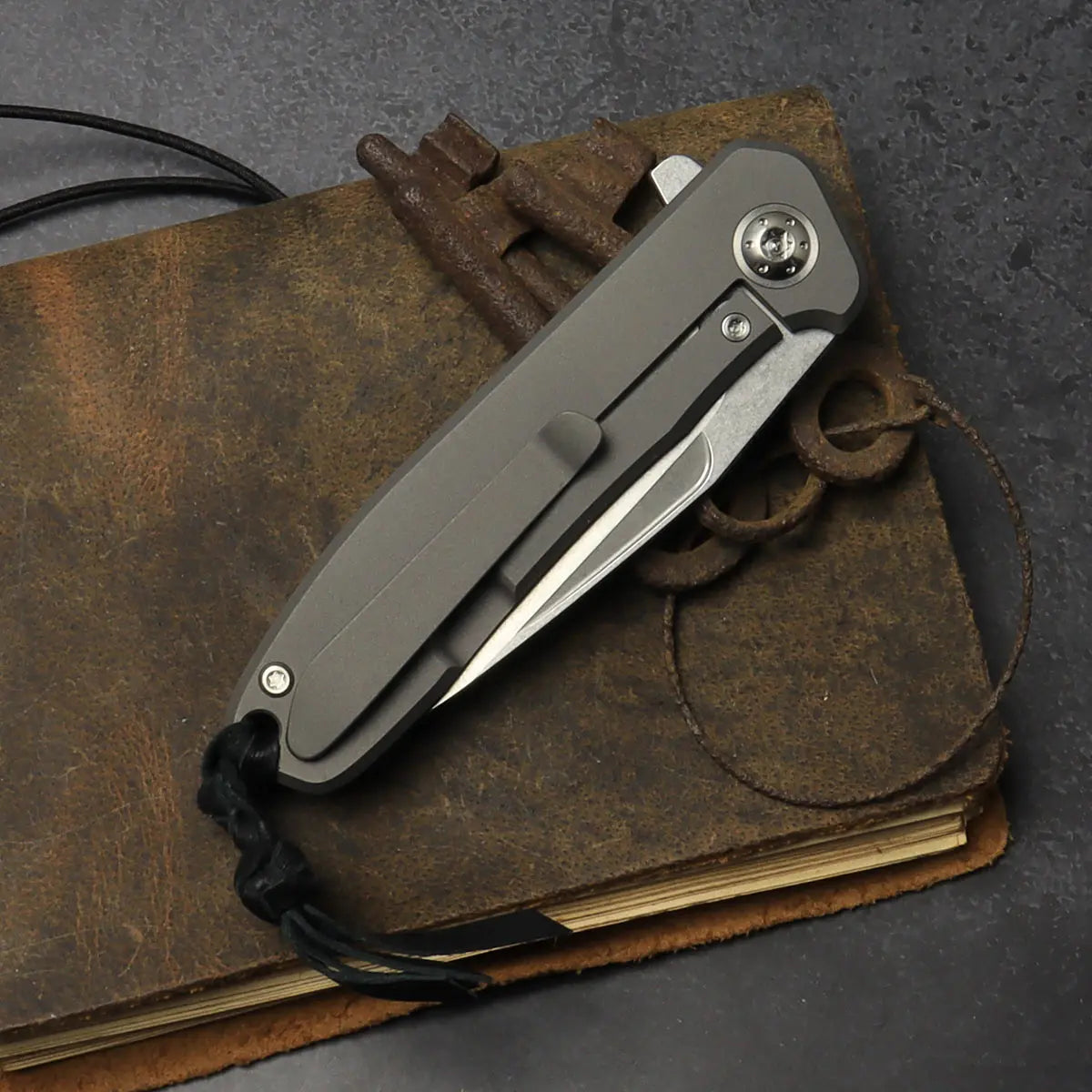 Arno Bernard Knives iMamba EDC Folder Titanium stonewashed Fuller Flipper