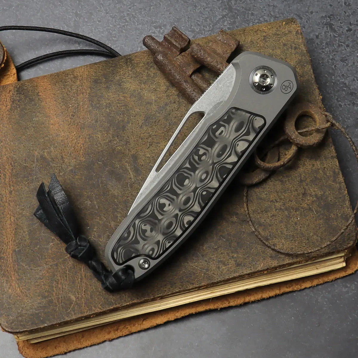 Arno Bernard Knives iMamba EDC Folder Titanium stonewashed skeletonized Uni black
