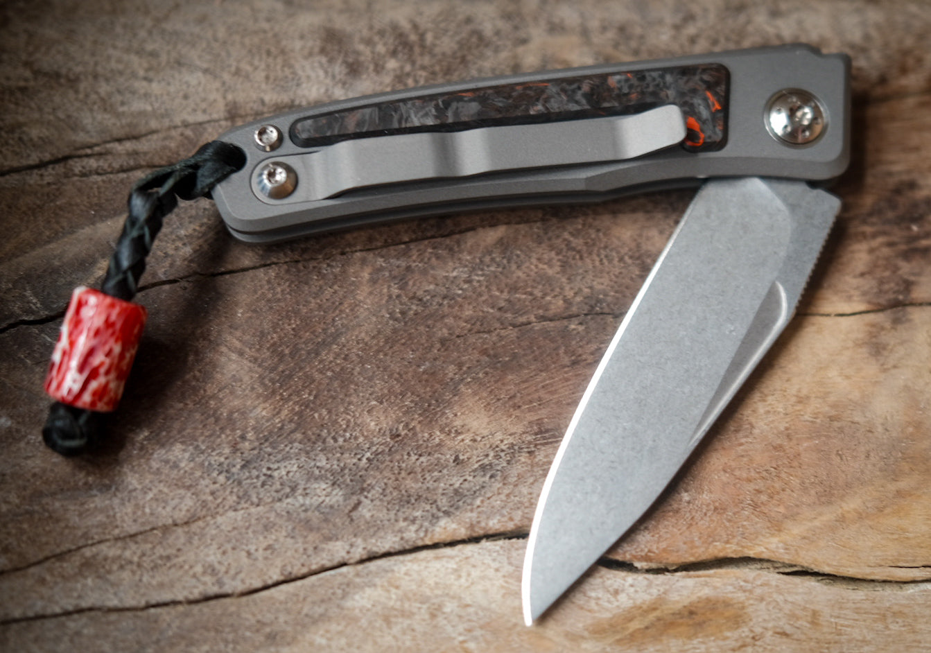 Arno Bernard Knives Rinkhals stonewashed FAT Carbon Darkmatter red