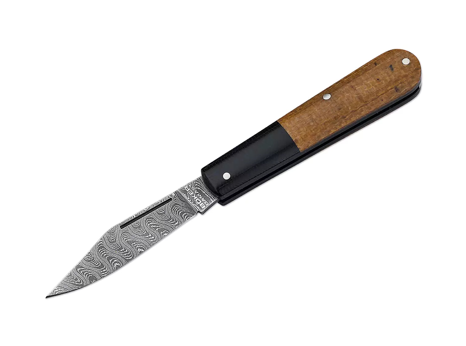 Böker Barlow Integral Burlap Micarta Damast