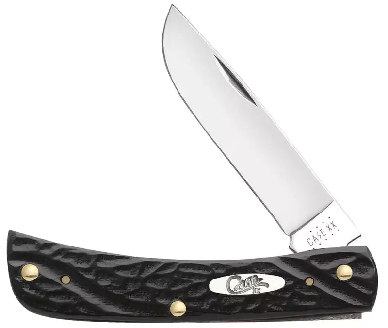Case SS Jigged Rough Black Synthetic Sod Buster Jr