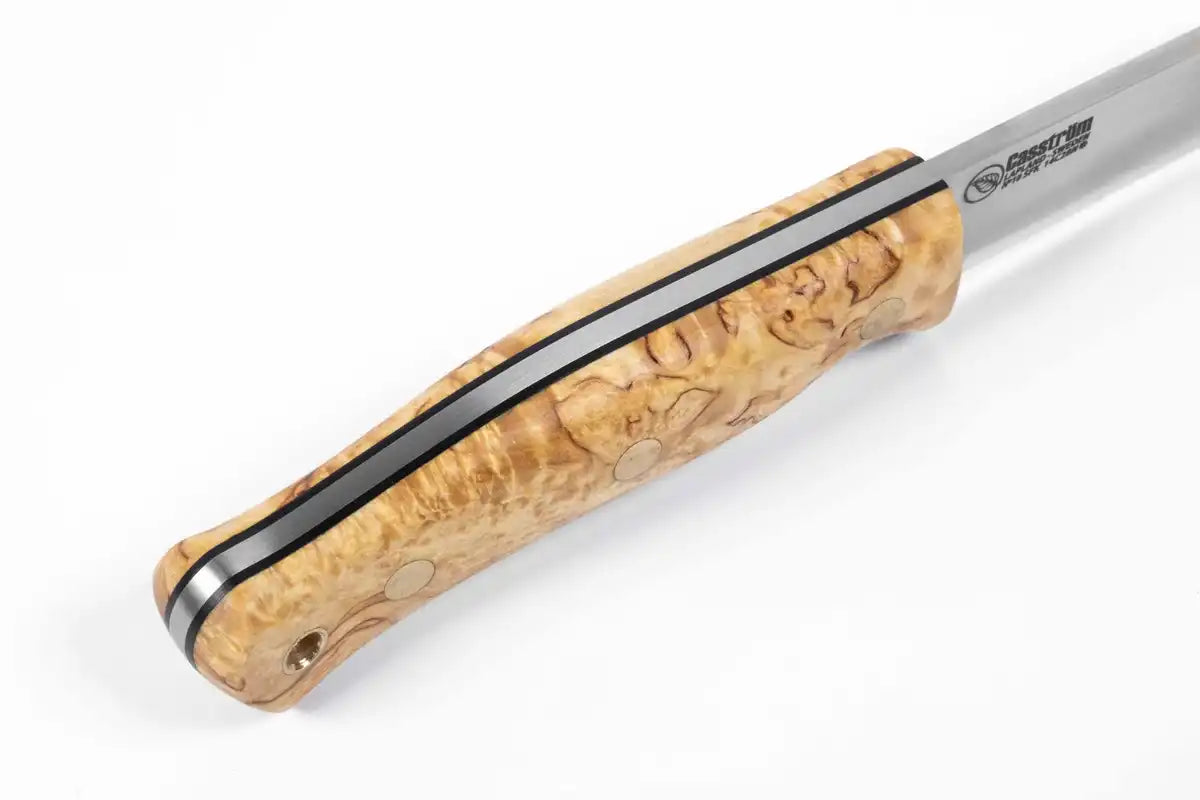 Casström No.10 SFK, stabilisierte Maserbirke, Scandi, Lederscheide