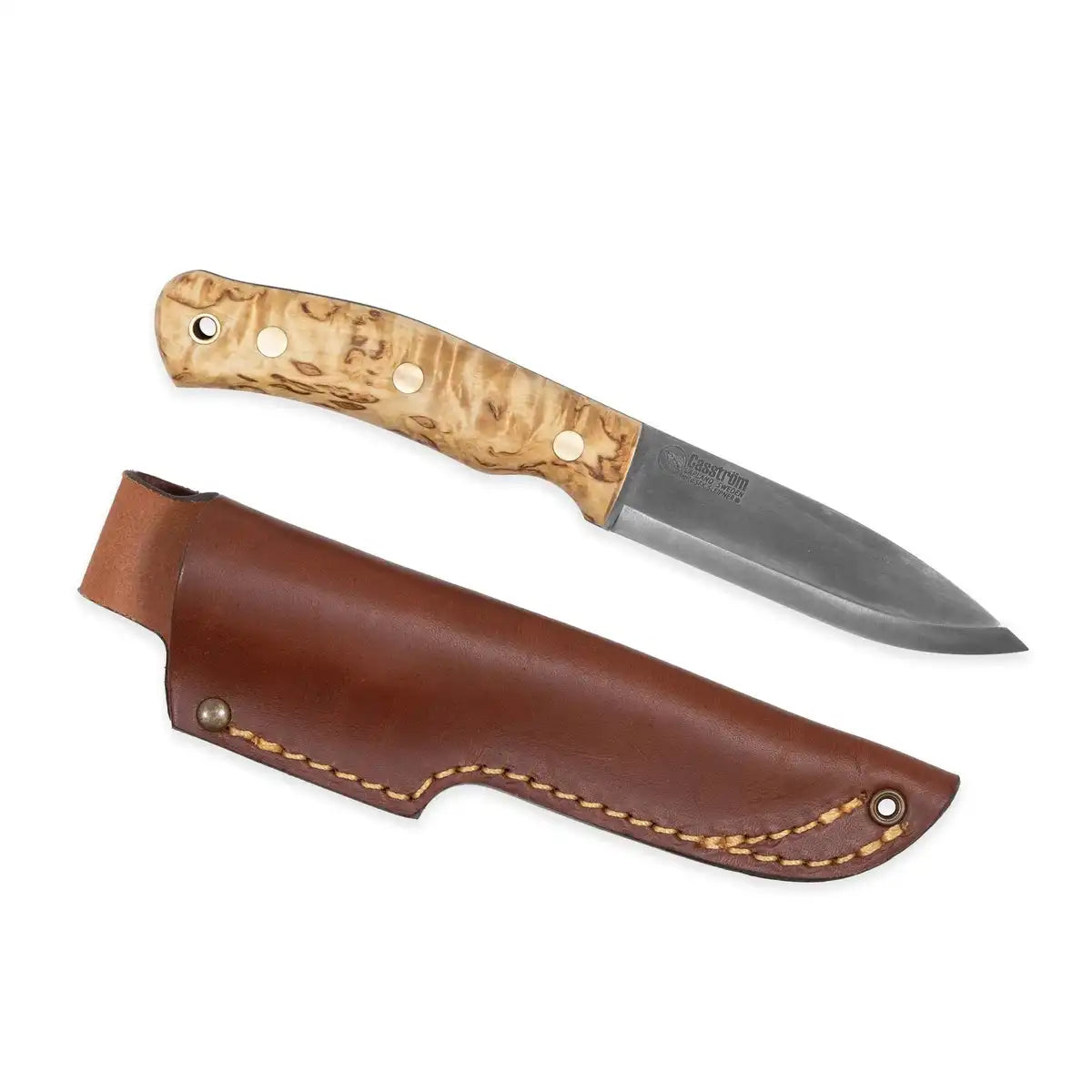 Casström No.10 SFK, stabilisierte Maserbirke, Scandi, Lederscheide