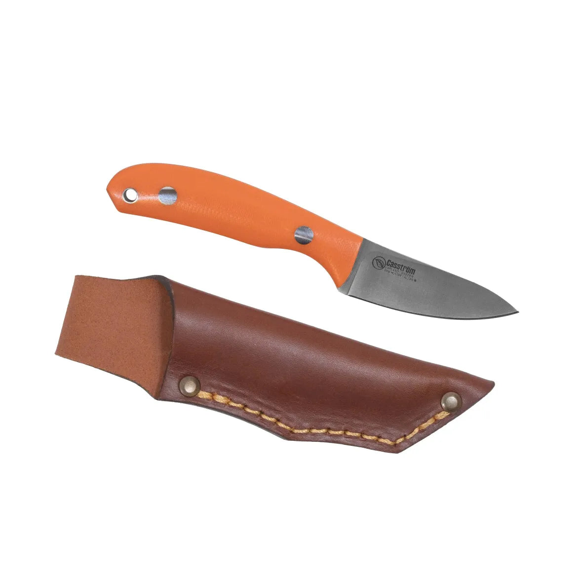 Casström Safari Mini Hunter, Orange G10, Lederscheide