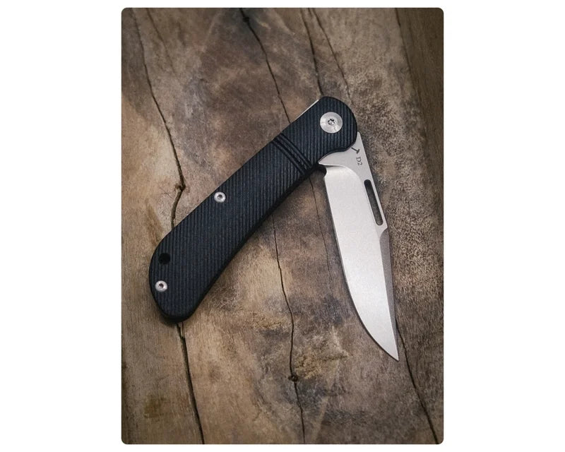 J.E. Made Lanny's Clip, G10 schwarz, D2 Slipjoint-Taschenmesser