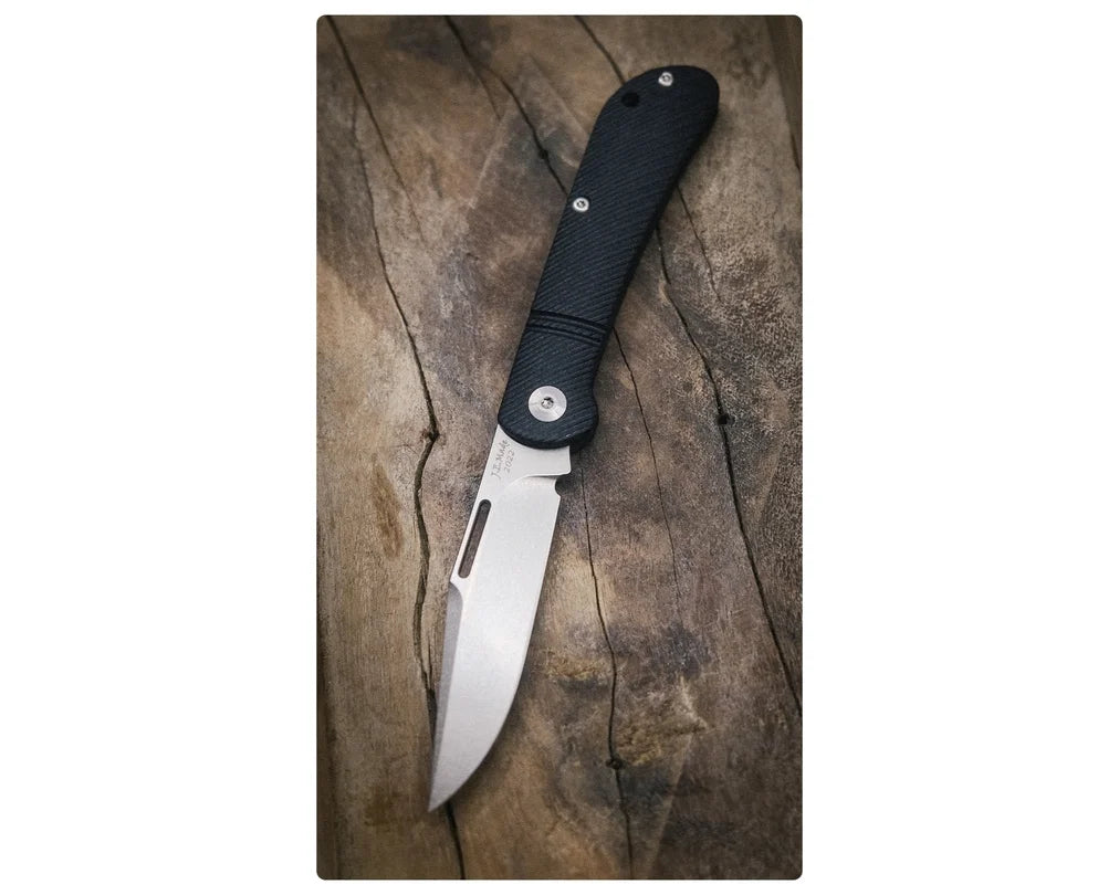 J.E. Made Lanny's Clip, G10 schwarz, D2 Slipjoint-Taschenmesser