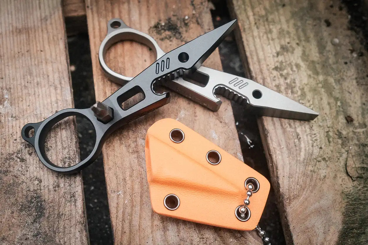 J.E. Made SharkIV Tool PVD with red or orange Kydex