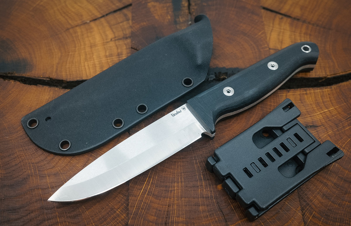 Linder Wanger Joe Vogel Evolution Nitro-B Micarta noir Kydex avec adaptateur de ceinture