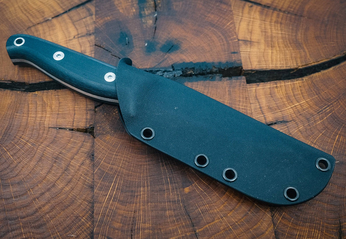 Linder Wanger Joe Vogel Evolution Nitro-B Micarta noir Kydex avec adaptateur de ceinture