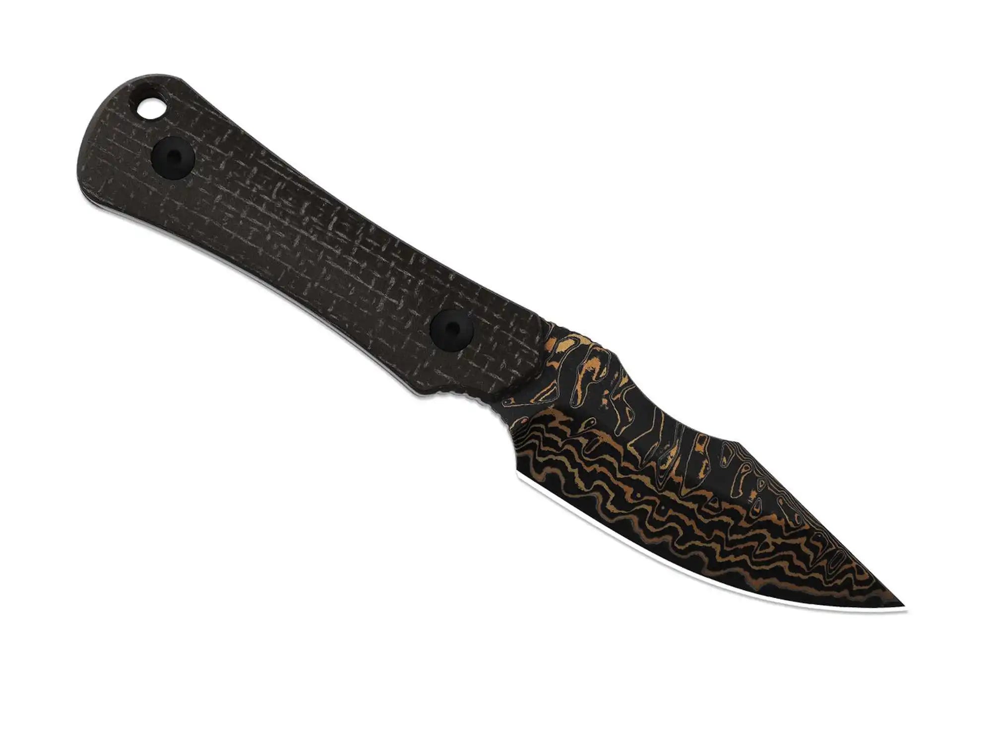 Kizer Bone Copper Damascus Black Micarta