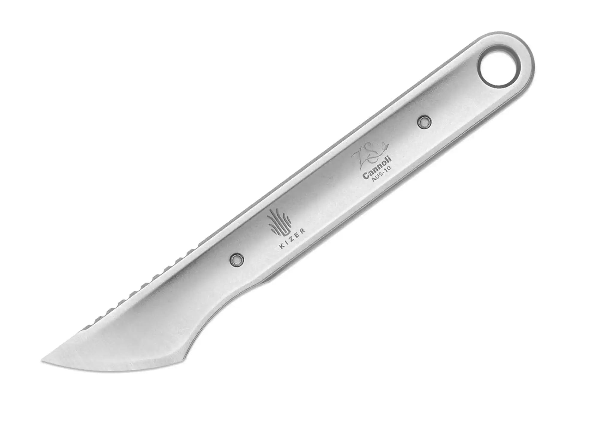 Kizer Cannoli AUS-10 Multicolor Vortex Pattern Micarta
