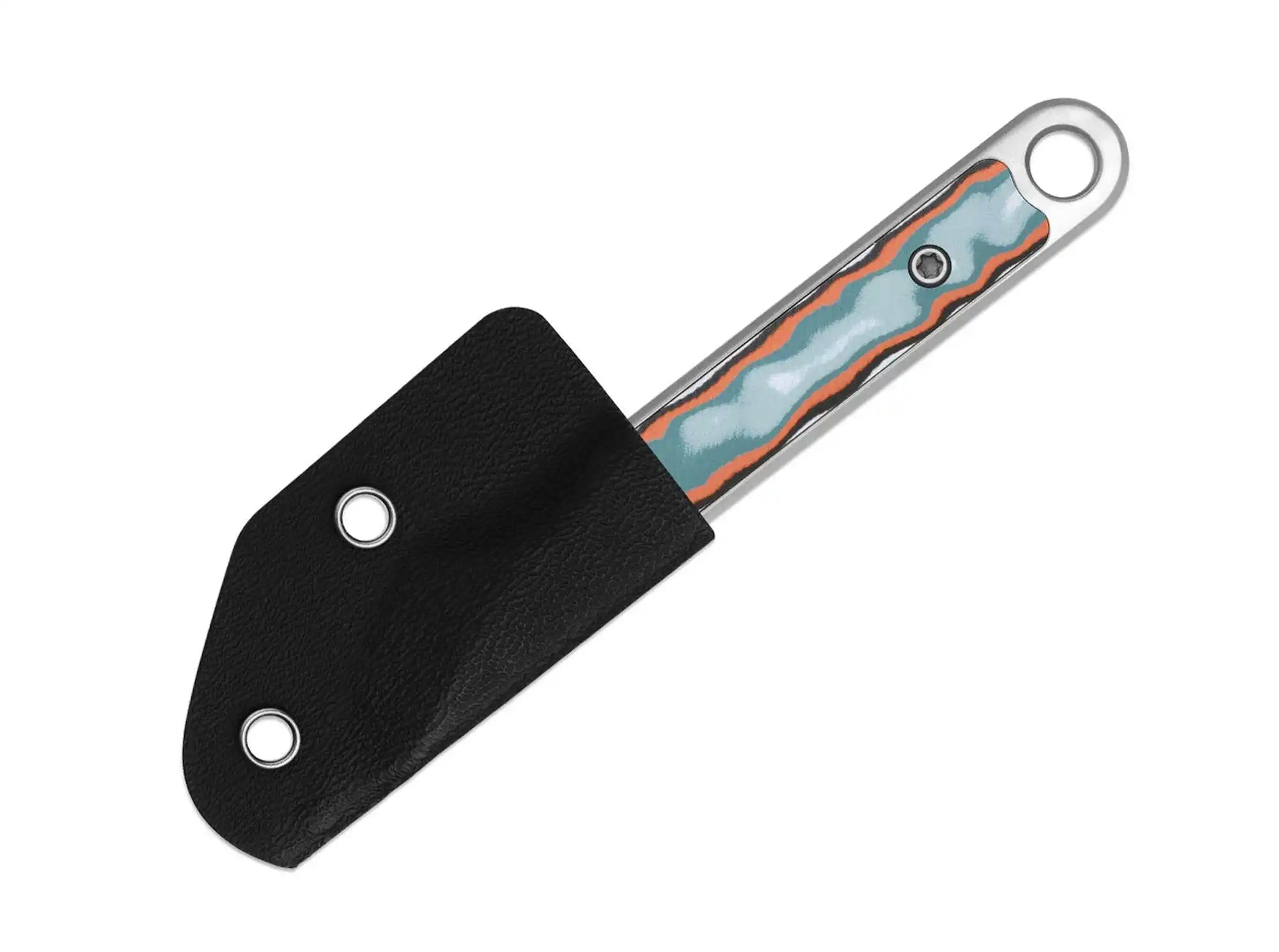 Kizer Cannoli AUS-10 Multicolor Vortex Pattern Micarta
