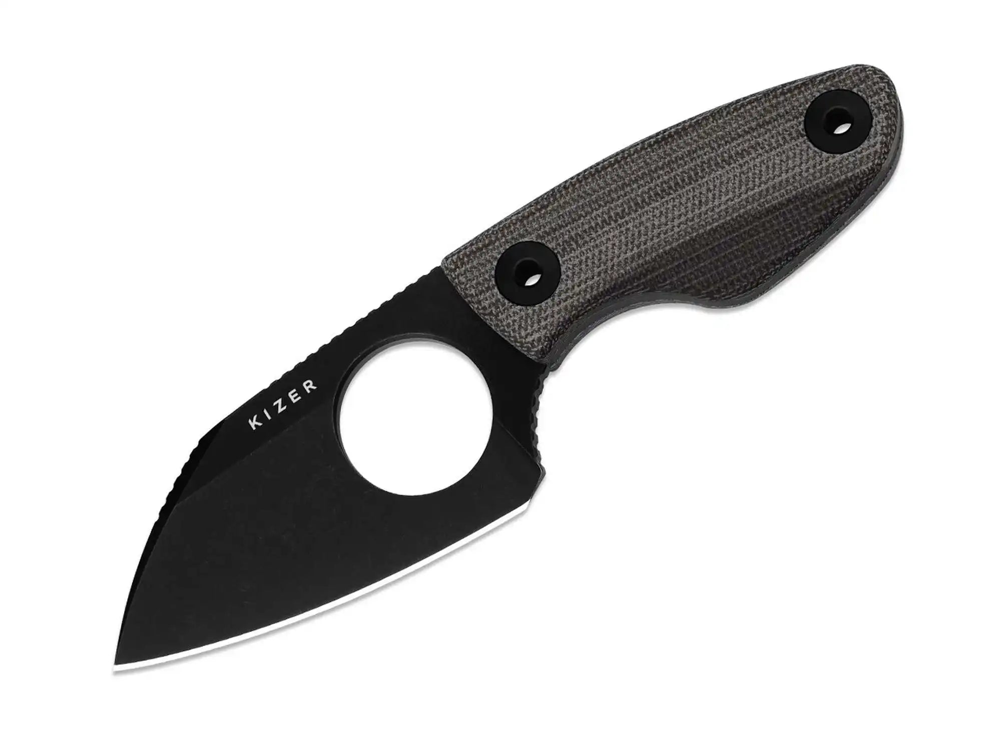 Kizer Nightjar AUS-10 Black Norplex UltreX Micarta PVD