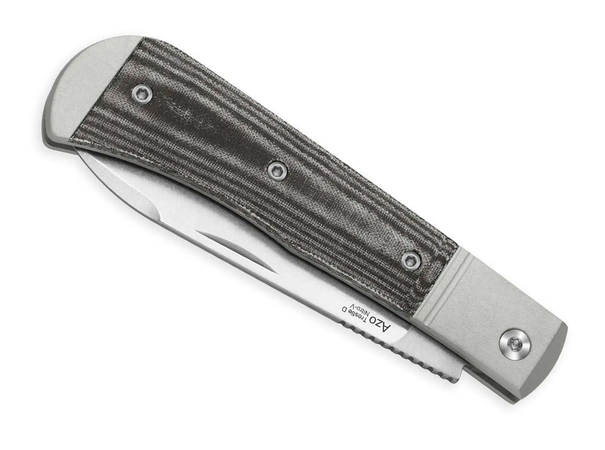 Kizer Trestle D Nitro-V Aluminum & Black Norplex UltreX Micarta