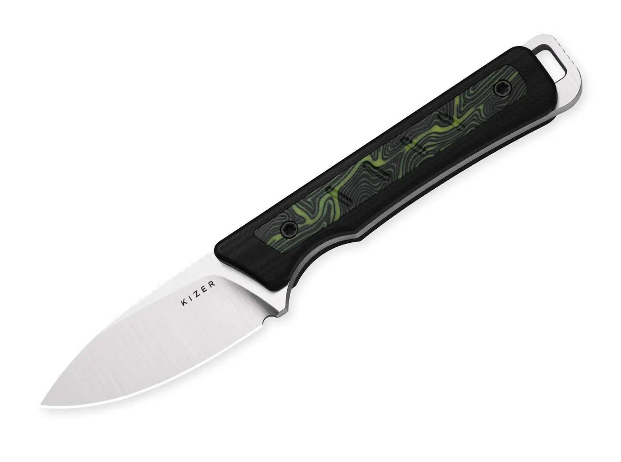 Kizer Whiskey Jack AEB-L Black & Green G10