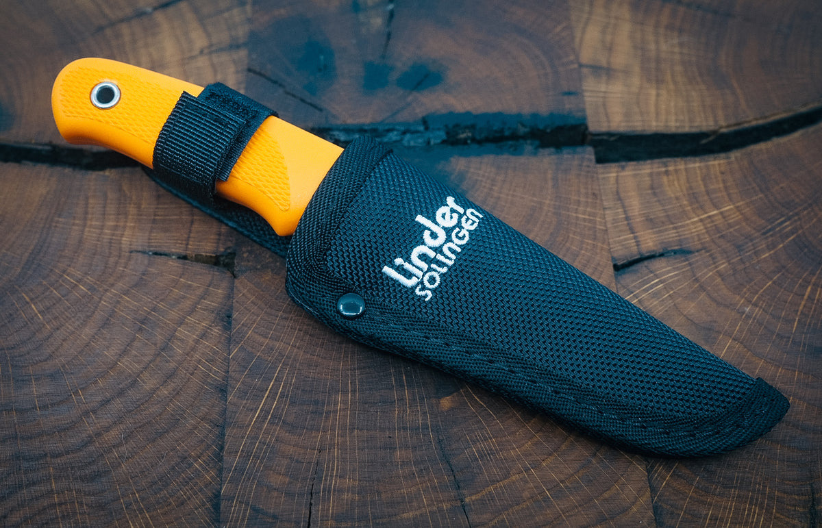 Linder Wanger Super Edge 1 ATS 34 Jagdmesser Orange Nylonscheide