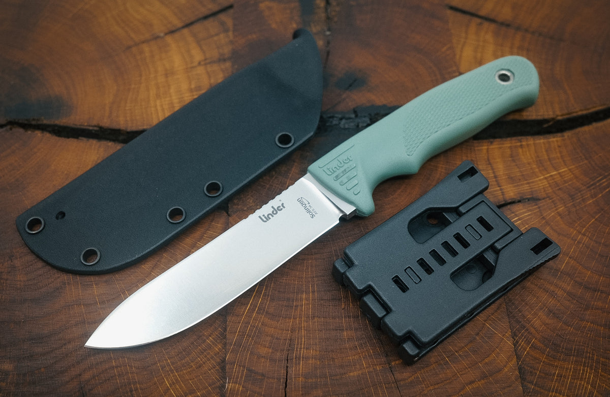 Linder Wanger Super Edge 2 ATS 34 Jagdmesser Bushcraft Grün Kydexscheide mit Clip