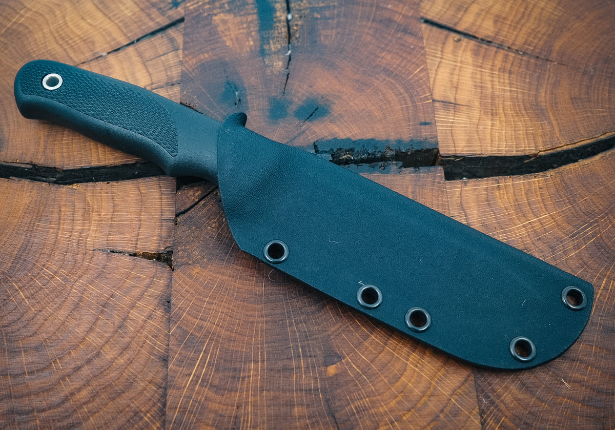 Linder Wanger Super Edge 2 ATS 34 Hunting Knife Bushcraft Black Kydex Sheath with Clip