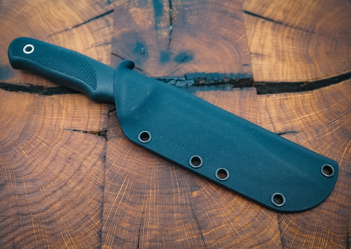 Linder Wanger Super Edge 5 ATS 34 Couteau de Chasse Bushcraft Noir Étui Kydex avec Clip