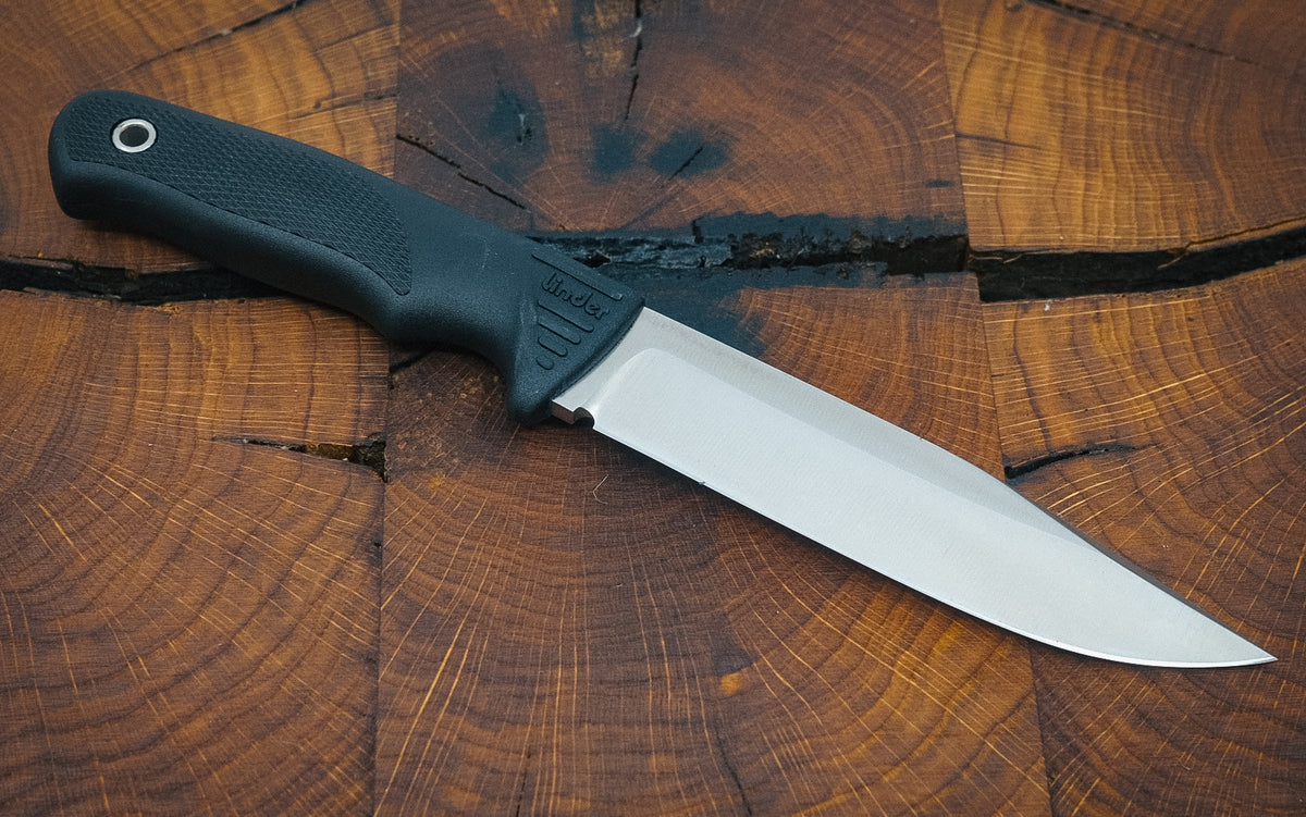 Linder Wanger Super Edge 5 ATS 34 Couteau de Chasse Bushcraft Noir Étui Kydex avec Clip