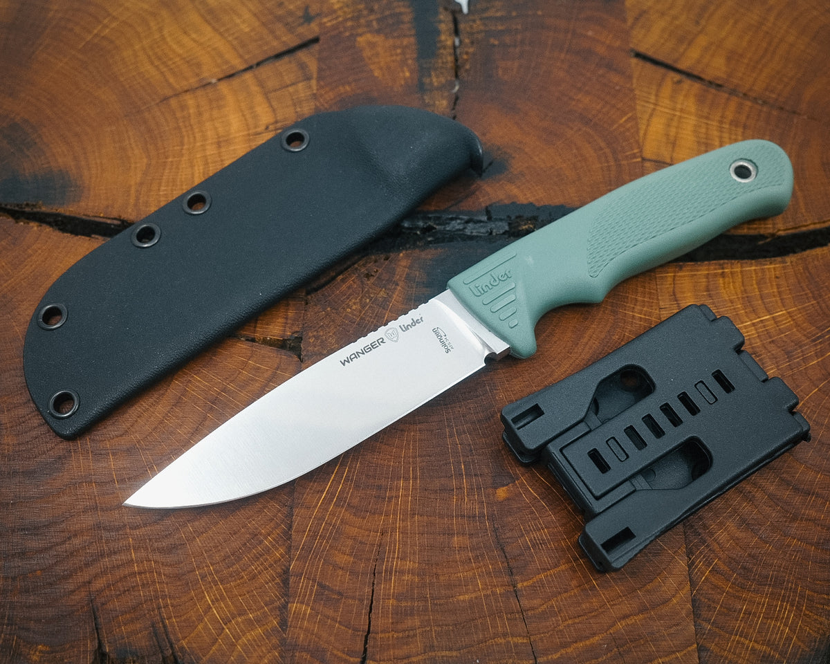 Linder Wanger Super Edge 6 Drugar ATS 34 Grün Kydexscheide mit Clip